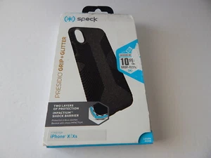 Speck Products Presidio Grip + Glitter Case for iPhone XS & iPhone X Blk/Gld Gli - Picture 1 of 7
