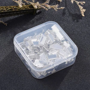 100 Pcs Bookmark Pinch Crimp Clamp End Ribbon Ending Clasp - Picture 1 of 12