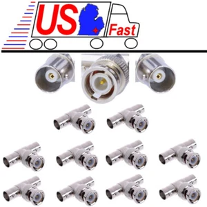 10 Pcs BNC T Connector for CCTV COAX Connector Adaptor - Picture 1 of 2