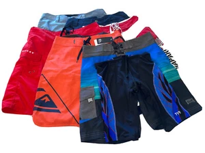 MENS LOT 7 CASUAL & BOARD SHORTS MEN MD MEDIUM SIZE 30 NO RESERVE NR MOST NEW - Picture 1 of 17
