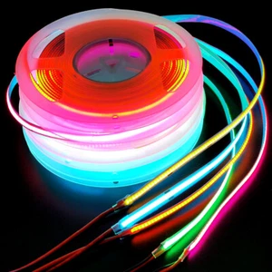 12V 24V Premium High Density COB Single Color Red Green Pink Gold LED Strip 5m - Picture 1 of 12