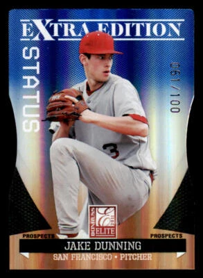 2011 Donruss Elite Extra Edition Prospects Status #187 Jake Dunning /100 - Image 1 of 2