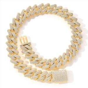 Mens Cuban Tennis Iced 14K Gold-plated CZ Hip Hop Bracelet Necklace A9244