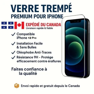 Protection d' écran pour Apple Iphone 12 Pro en verre trempé - téléphone - Photo 1 sur 6