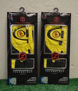 2 guantes de golf para hombre Zero Friction LH ajuste universal - troyanos USC - amarillos - Imagen 1 de 1