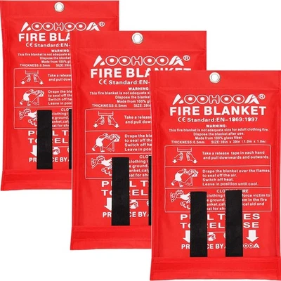 AOOHOOA Fire Blanket Fiberglass Emergency Fire Safety Blankets Flame Retardant - Image 1 of 4