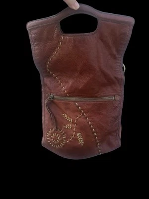 🍀LUCKY BRAND Abbey Road Whiskey Brown Leather Messenger Foldover Crossbody Bag  - Image 1 of 4