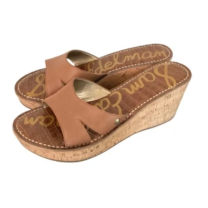 Sam Edelman Reid Saddle Leather Slip On Wedge Sandle size 8 - Picture 1 of 8