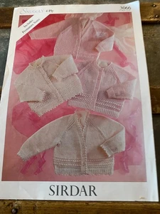 Sirdar Baby's Cardigans Knitting Pattern Snuggly 4 Ply 12 - 22" 3066 - Picture 1 of 1