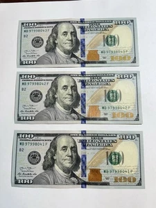 3# 2013 Consecutive $100 Bills 41,42,43 Crisp Gradable! Just Brilliant ✨💯🇺🇸 - Picture 1 of 2