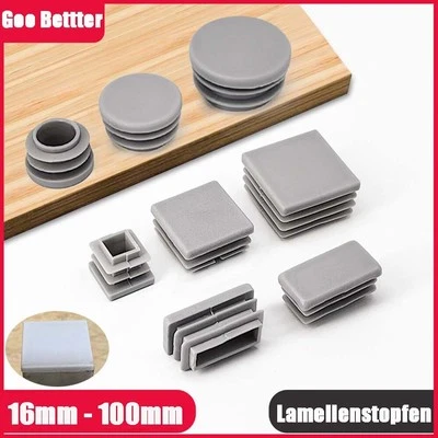 GOO BETTTER Kunststoff Lamellenstopfen Rund Rohrstopfen Rechteckig/Vierkant Stopfen Kappen