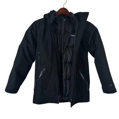 Patagonia Youth Unisex Lrg Tres 3 in 1 Ski Jacket Parka Black Insulated Winter - Image 1 of 4