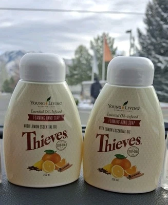 LOTE DE 2 - Jabón de manos espumoso Young Living Thieves 8 oz HECHO EN EE. UU.  Foto 1 de 4