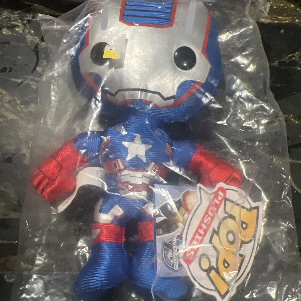 钢铁侠 3 爱国者漫威毛绒 Funko 2013 8 英寸黑眼睛填充复仇者,全新! — 第 1/2 张图片