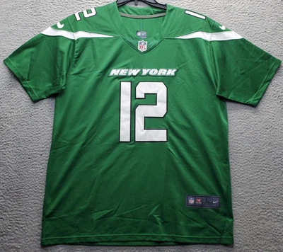 NFL New York Jets Nike Camiseta de Fútbol para Hombres Grande Multi Sobre el Campo Joe Namath #12 Foto 1 de 4