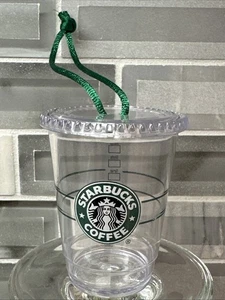 2009 Starbucks Coffee Clear Cold To Go Cup Tumbler Christmas Tree Ornament~EUC! - Picture 1 of 5