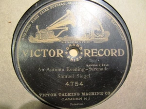 1904 Samuel SIEGEL Mandolin Autumn Evening SERENADE VICTOR GRAND PRIZE 4754 - Picture 1 of 1