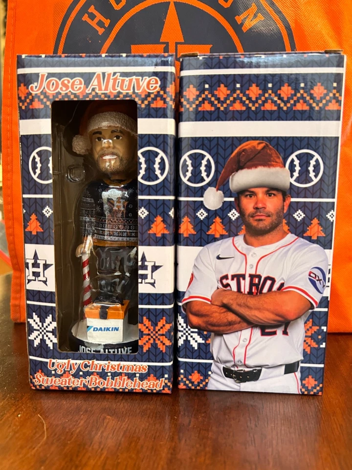 Jose Altuve Christmas in July Ugly Sweater Bobblehead Houston Astros 7/24/25 - Image 1 of 1