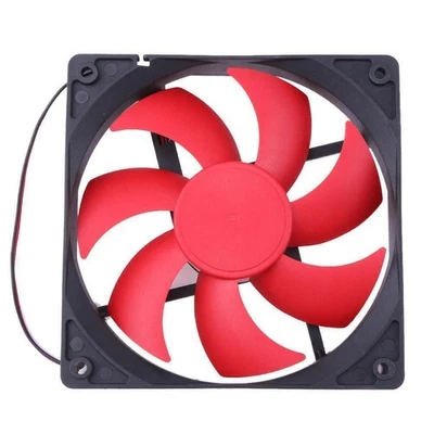 PC Netzteil Lüfter 12cm Fan 120x120x25mm DC 12V s. leise Kühler 120mm Black/Rot - Bild 1 von 4