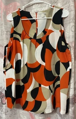 Blusa sin mangas DANA BUCHMAN para mujer talla XL multicolor cremallera trasera 100 % poliéster Foto 1 de 4