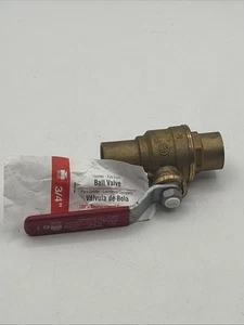 Mueller 107-454HC 3/4" Solder 600 PSI  Brass Ball Valve Brand New Side Drain - Picture 1 of 5