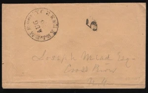 New York & Harlem R.R. cds and "5" on cover to Cross River NY - Picture 1 of 2