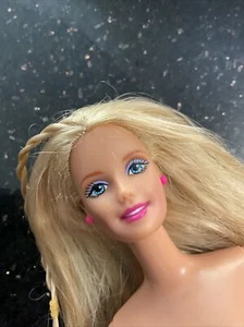 Barbie Blonde 90’s TnT body blue eyes pink lips Twist Braid Nude Earrings & Ring - Picture 1 of 14