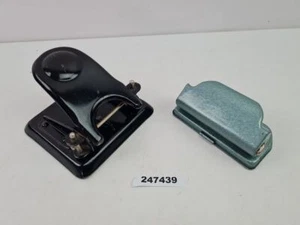 2x Locher Metall Emaille Germany Büro Schreibtisch Schreibware Zubehör #247439 - Afbeelding 1 van 11