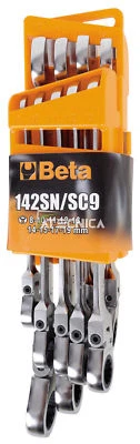 Serie 9 chiavi a cricchetto Beta Tools 142SN/SC9 combinate snodate con supporto - Imagen 1 de 2