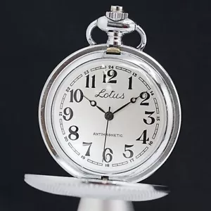 Lotus Vintage Pocket Watch Mechanical Manual Full Hunter 62mm - Picture 1 of 4