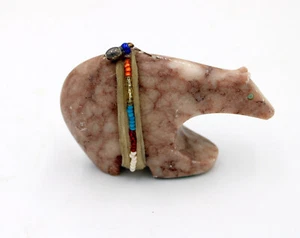 Harold Davidson Signed Fetish Bear Stone Carving Native American Art FREE Ship - Picture 1 of 6