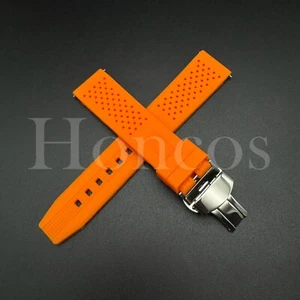 Correa de reloj de silicona suave naranja 20 22 mm cierre de liberación rápida para Casioak - Imagen 1 de 20