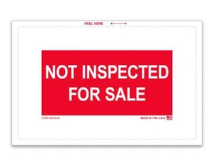 100 PEGATINAS no inspeccionadas para la venta - 8" x 5,25" / # 8245-04 - Imagen 1 de 1