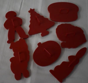 Cookie Cutter Tupperware Lot Christmas Tree Turkey Pumpkin Cake 5 inch VINTAGE - Picture 1 of 8