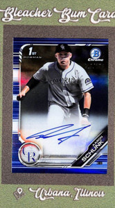 2019 BOWMAN CHROME AARON SCHUNK 1ST BOWMAN BLUE REFRACTOR AUTO /150