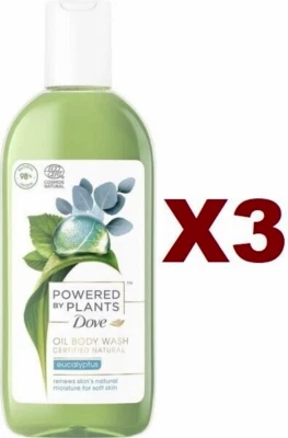 3 PZ DOVE POWERED BY PLANTS BAGNO DOCCIA OLIO EUCALIPTO 250ML RINFRESCANTE Foto 1 de 2