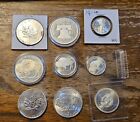 Lot of 9 Mixed Rounds,- .999 Fine Silver 6 OZ Total