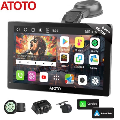 ATOTO P9 9"Android 10 Tragbarer Autoradio 4G LTE Wireless CarPlay 4+32G Dash Cam - Bild 1 von 4