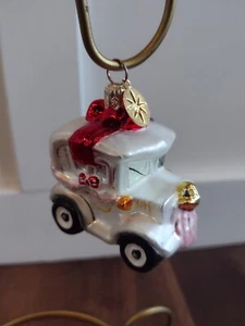 Christopher Radko Christmas June Buggy Just Married Wedding Car White Ornament - Picture 1 of 6