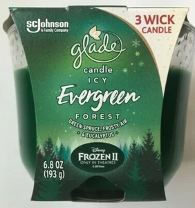 Glade Disney Frozen II Icy Evergreen Forest 3 Wick Scented Candle /Free Shipping - Picture 1 of 3