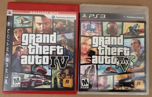 PS3 Grand Theft Auto IV and V, GTA 4 and 5 Complete w/ Maps and Manuals - Picture 1 of 4