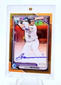 Cole Messina 2024 Bowman Chrome Draft 1st Auto Gold Refractor /50 - Picture 1 of 2