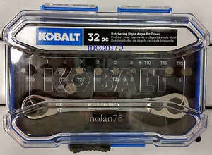 Llave de trinquete de doble extremo KOBALT 32 piezas 1/4 y 5/16 controlador de broca de ángulo recto + estuche - Imagen 1 de 2
