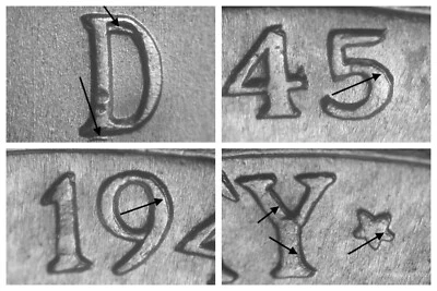 1945 D RPM#2+DDO-005 D/D South Ch/Gem BU Uncirculated Silver Jefferson Nickel!#7 - Image 1 of 3