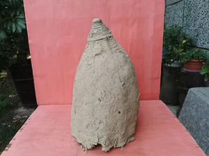 OLD ANTIQUE PRIMITIVE SKEP BEE SWARM HIVE BEESKEP HIVE COVER BEE CELLS - Picture 1 of 9