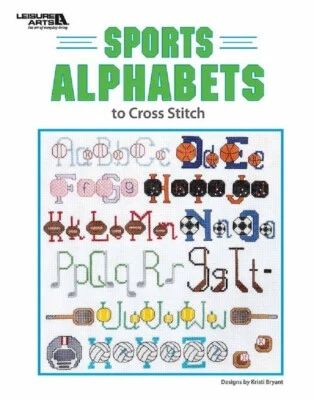 Cross Stitch Pattern SPORTS ALPHABETS ~ Tennis, Football, Baseball, Soccer ++ - Image 1 of 3