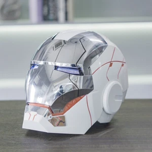 AUTOKING Iron Man Electric MK5 Helmet White Valentine Ver Voice Control Mask Toy - Picture 1 of 6