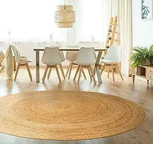 RUG Tappeto in Iuta Naturale Intrecciato a Mano in Fibra Naturale Fatta a Mano T - Foto 1 di 12