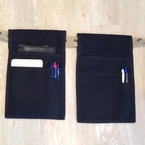 Black I Pad MINI (2Pocket) HDuty Belt Side Hip Apron Waiter Waitress Money Pouch - Picture 1 of 4