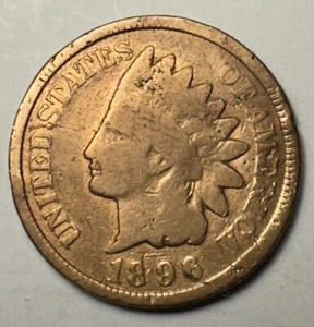 1896 US Indian Head Penny 1 Cent Copper Coin. Bx 13.263 - Picture 1 of 2